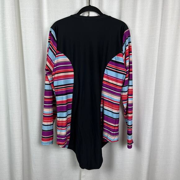 Torrid Stripe Zip Front Rashguard One Piece Swimsuit Sz.3 NWT - Picture 10 of 14